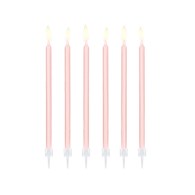 Plain birthday candles, light pink, 14cm (12 pc)