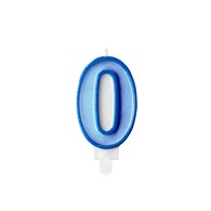 Birthday candle Number 0, blue,7cm (1 pc)