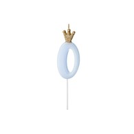 Birthday candle Number 0, light blue,9.5cm (1 pc)
