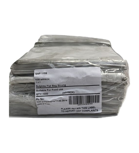 White Sulphite Paper Bags Strung (7x7) 1000
