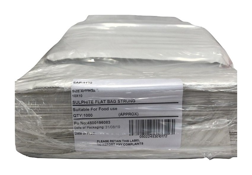 White Sulphite Paper Bags Strung (10x10) 1000