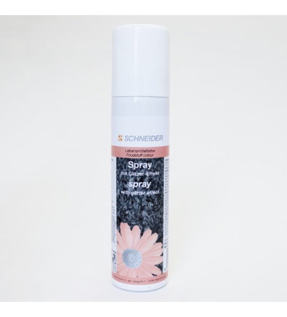 Food colour spray with glitter effect - pink