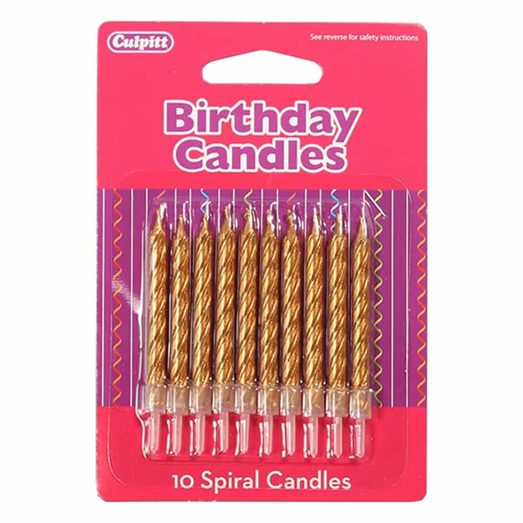 Gold Spiral Birthday Candles