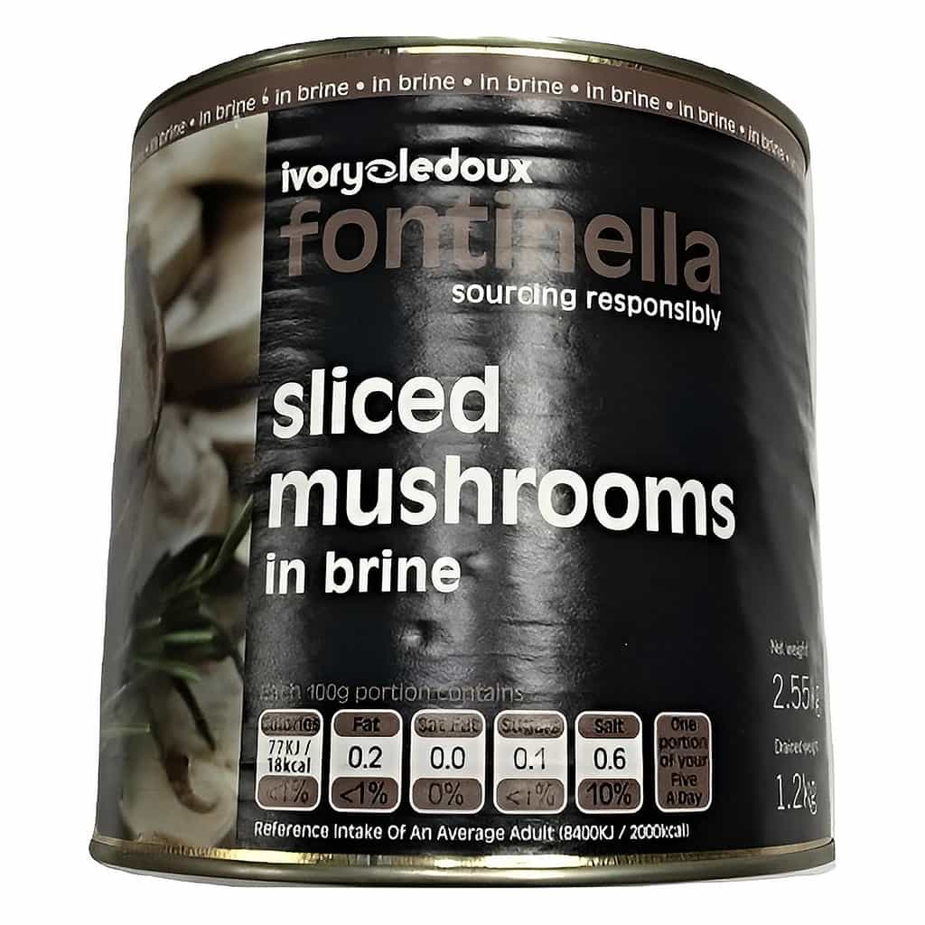 Mushrooms Sliced in Brine 6 × 2.55 kg