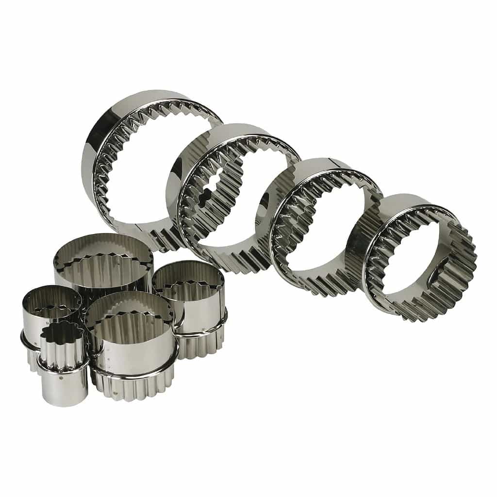 Set of Pastry Cutters, Double-Sided Fluted, 9 pcs