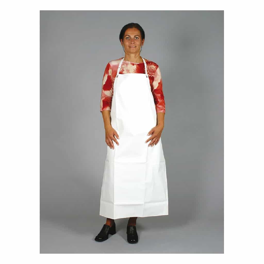 PVC Bib Apron White 1200 × 1000 mm
