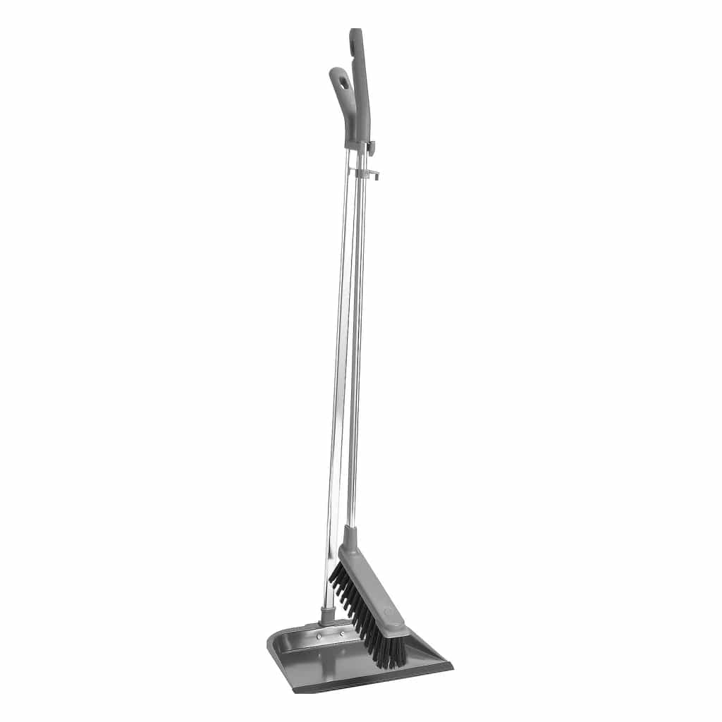 Dustpan & Brush Lobby Set Long Handle Grey 900 mm