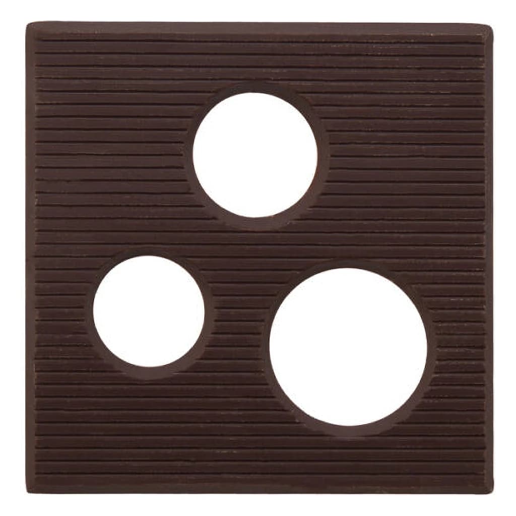 Dark Chocolate Square with Circle Cut-Outs, 44 mm (300 pc)