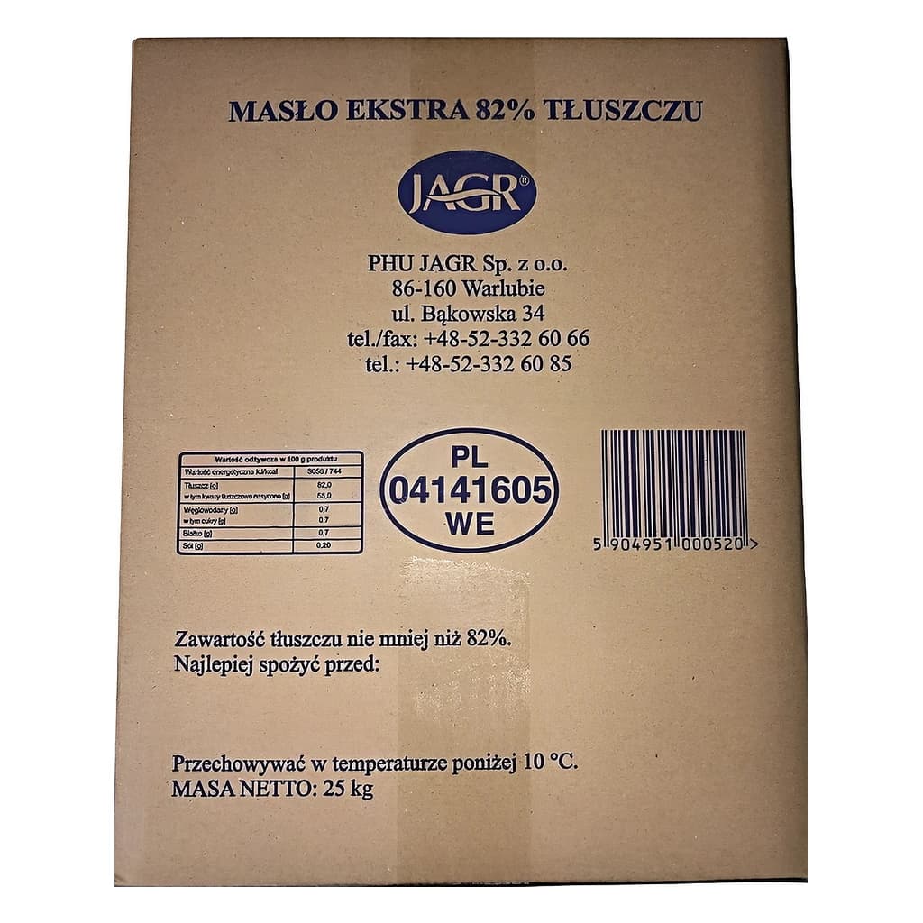 Unsalted Butter 82% 25 kg