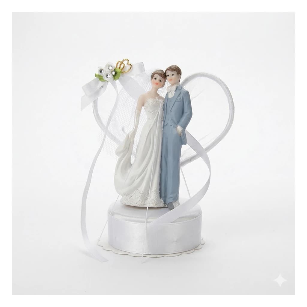 Partydeco Bride & Groom Wedding Cake Topper Figurine, 18 cm