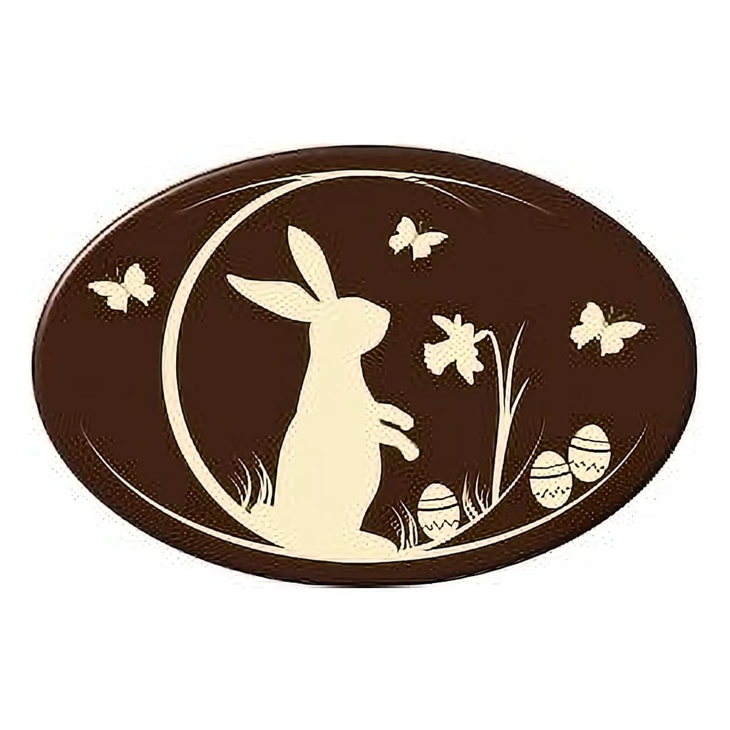 Dark Chocolate Easter Bunny Oval Plaque 30 × 20 mm (140 pc)