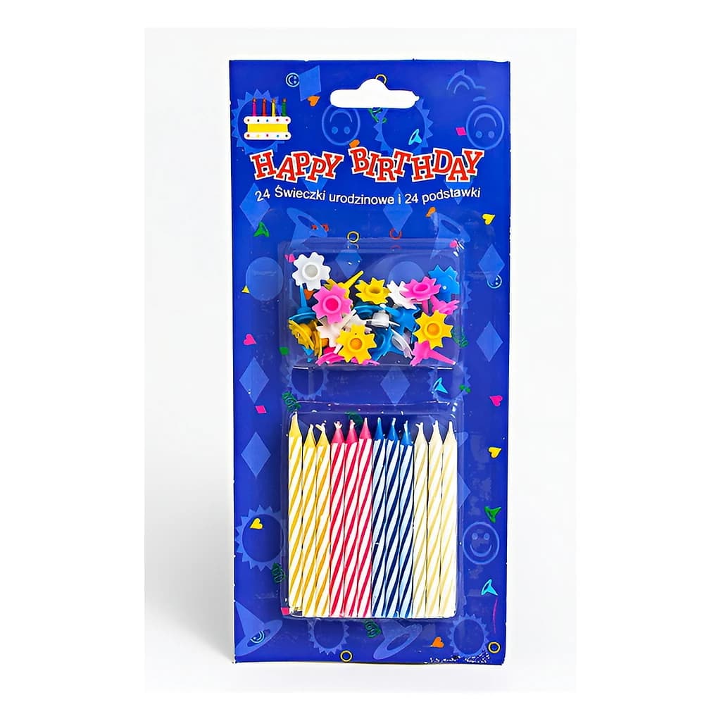 Birthday Candles with Holders (24 pc)