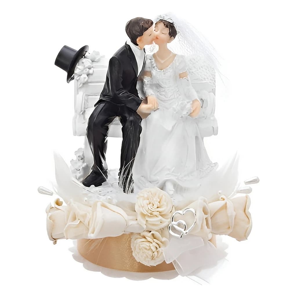 Wedding Cake Topper Figurine – Bride & Groom Kissing, 13 cm (PMF33-079)