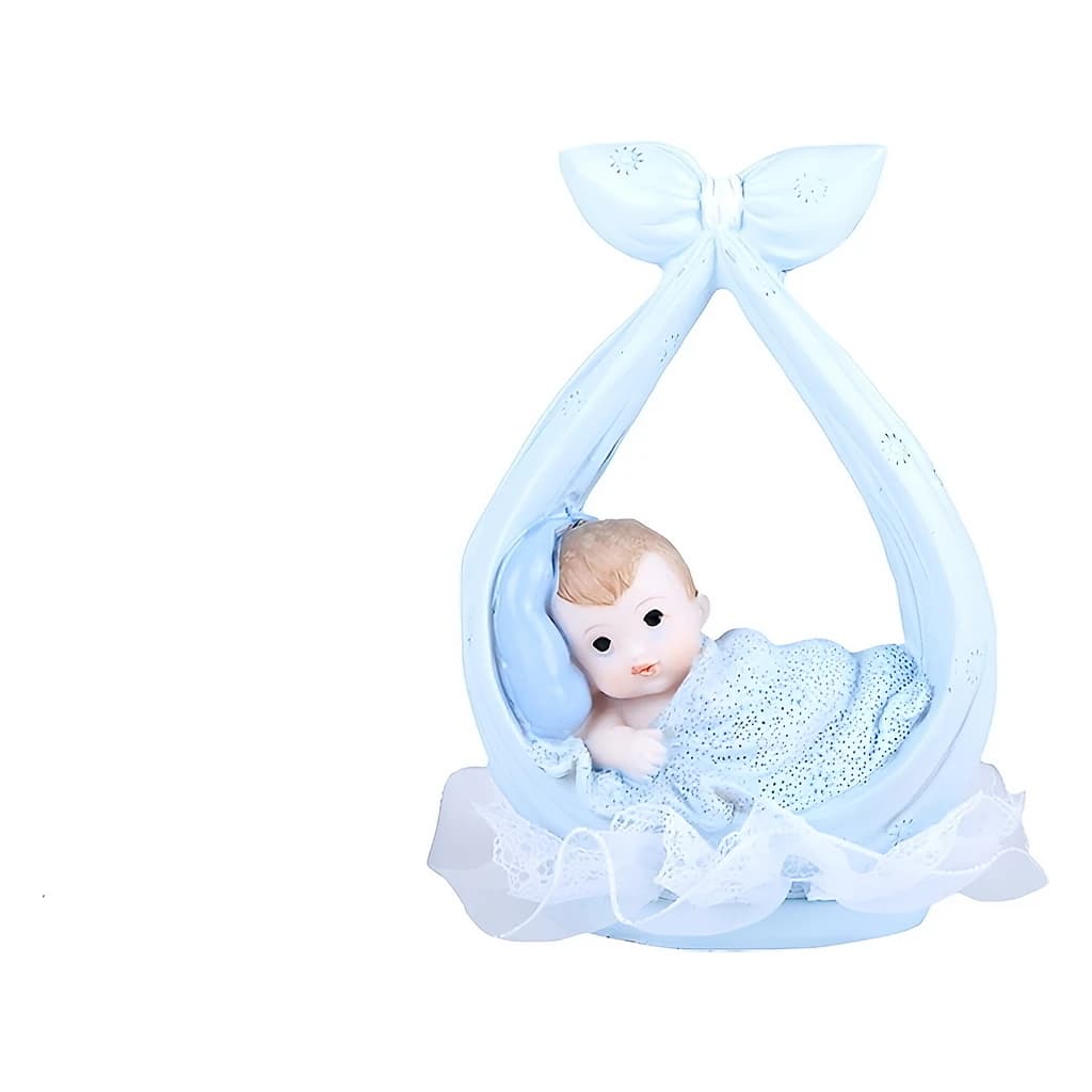 Baby Boy in Blue Sling Cake Topper Figurine 11 cm