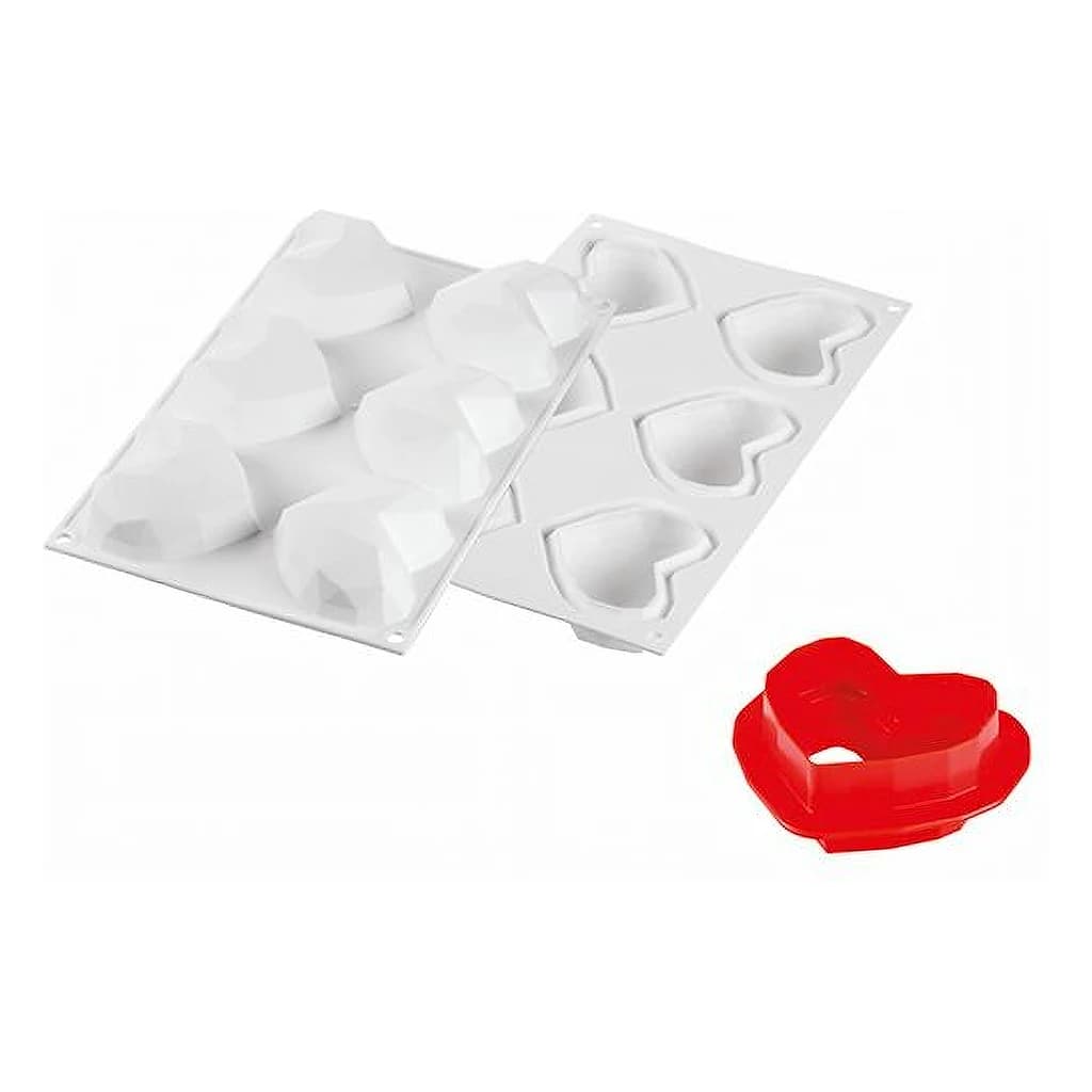Silicone Heart Mould Amorini Origami 110 + Cutter