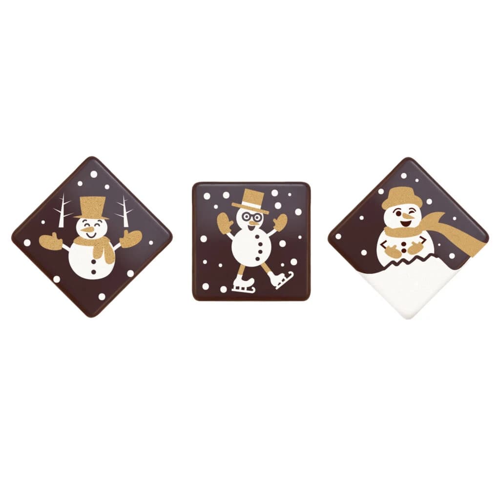 Chocolate Christmas Snowman Plaques 35 × 35 mm (210 pc)