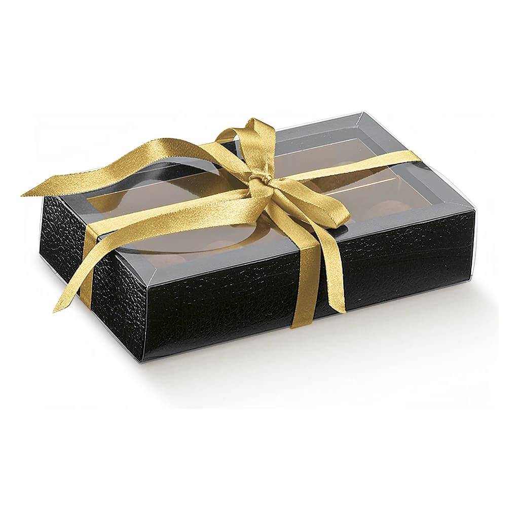 Black Window Box for 8 Pralines 14.5 × 7.5 × 3.5cm 10pc