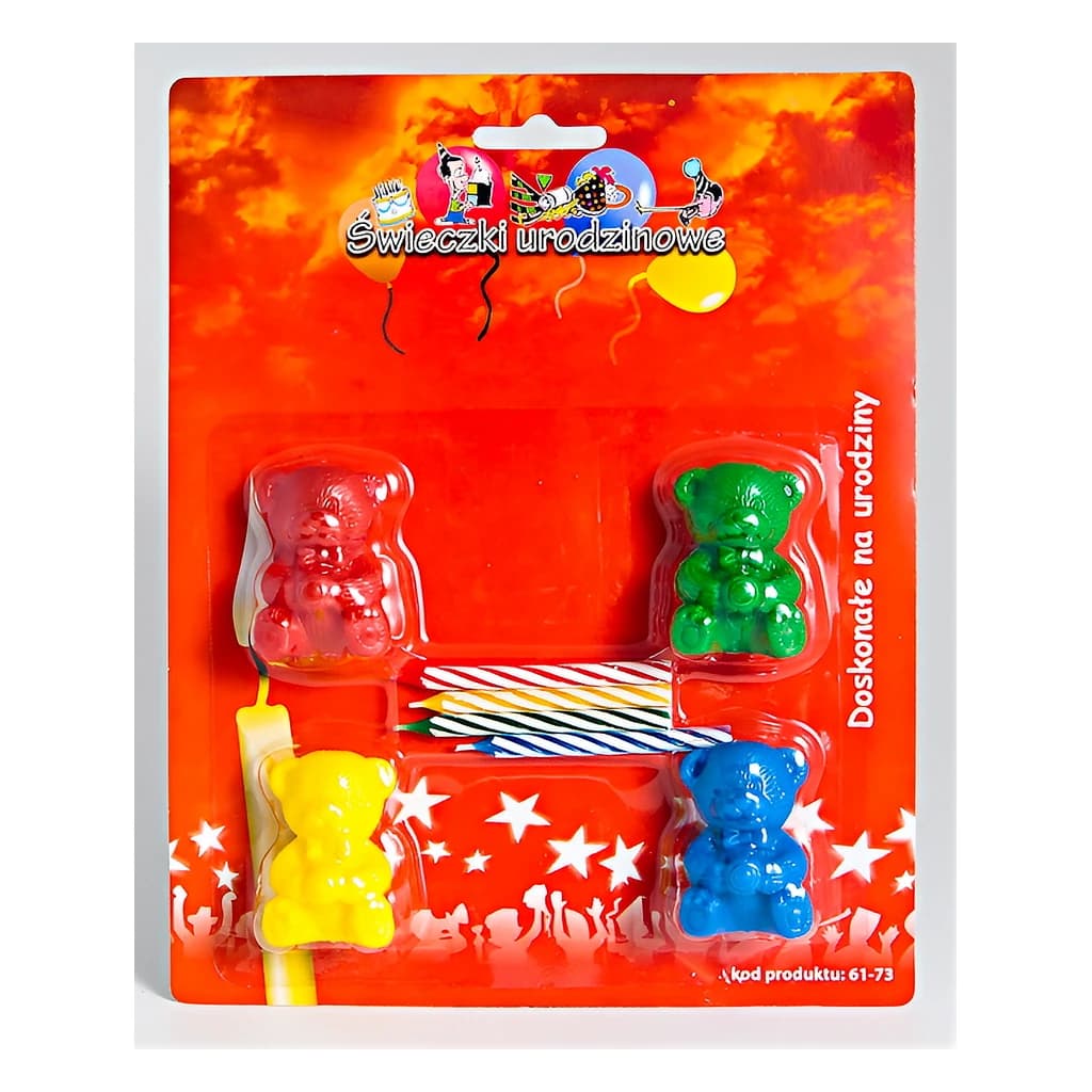 Birthday Bear Candle Set (12 pc)