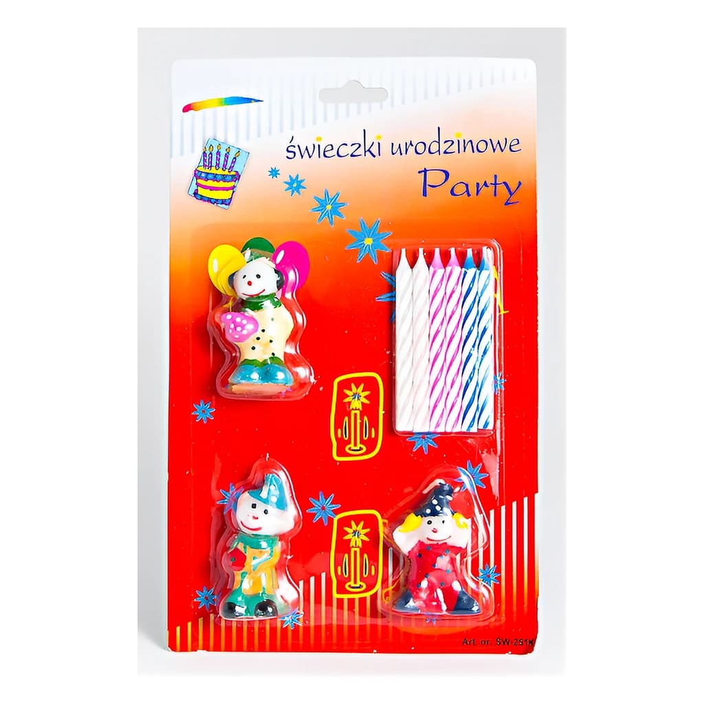 Birthday Candles – Clown Figurines Set (3 pc)