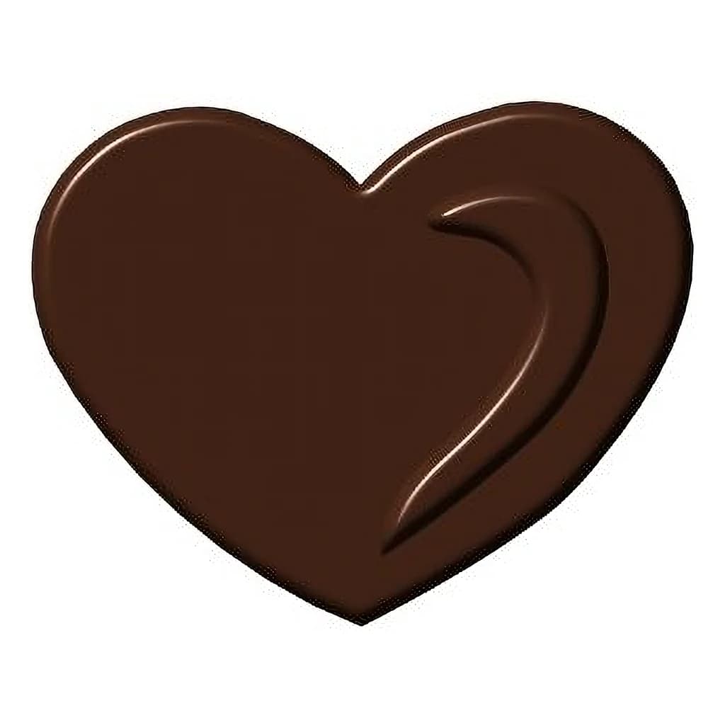 Dark Chocolate Heart Decoration 40 mm (144 pc)