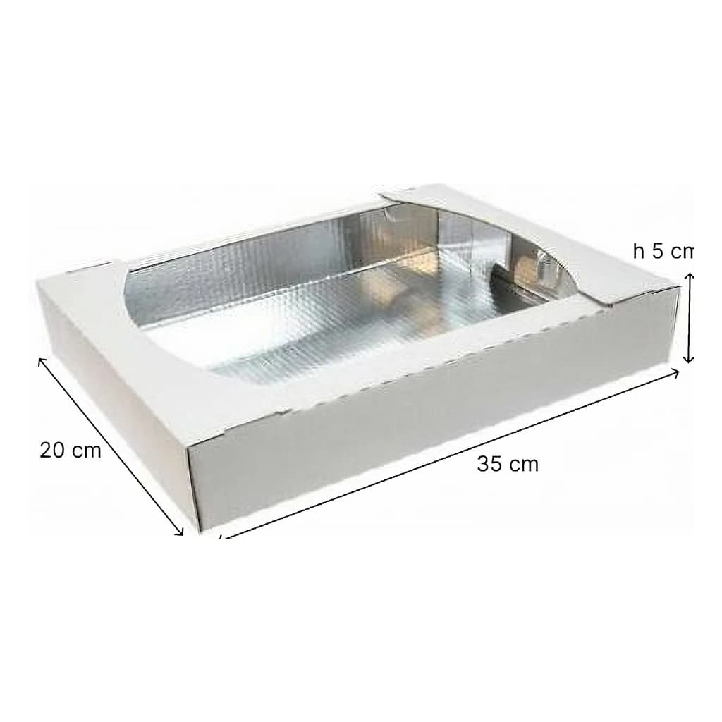 Folding Cake Box White 35 × 20 × 5 cm Greaseproof 100 pc