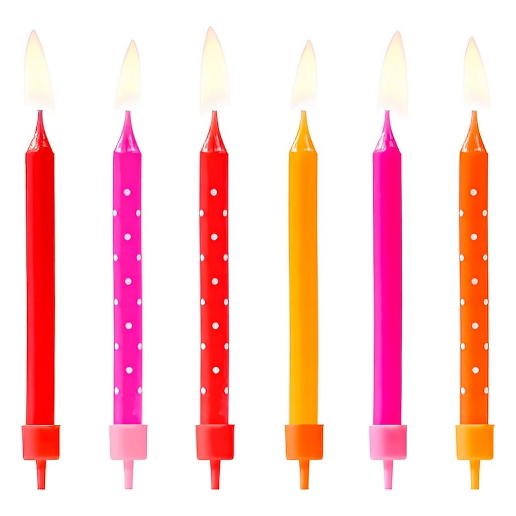 Birthday Candles Colourful Mix 6.5 cm (6 pc)