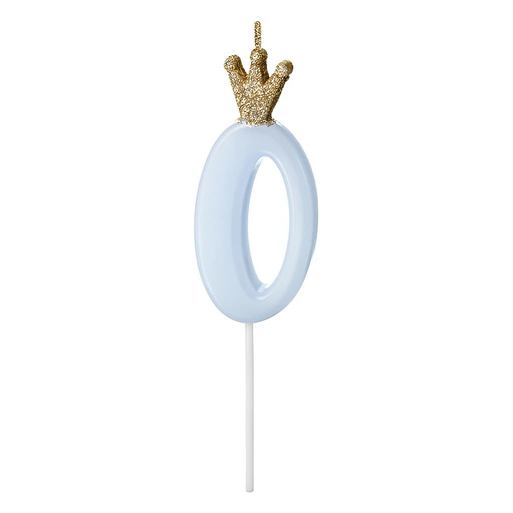 Birthday Number Candle with Crown 9.5 cm