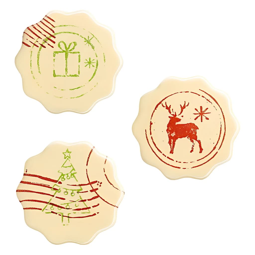 Chocolate Christmas Stamp Discs 37 mm (105 pc)