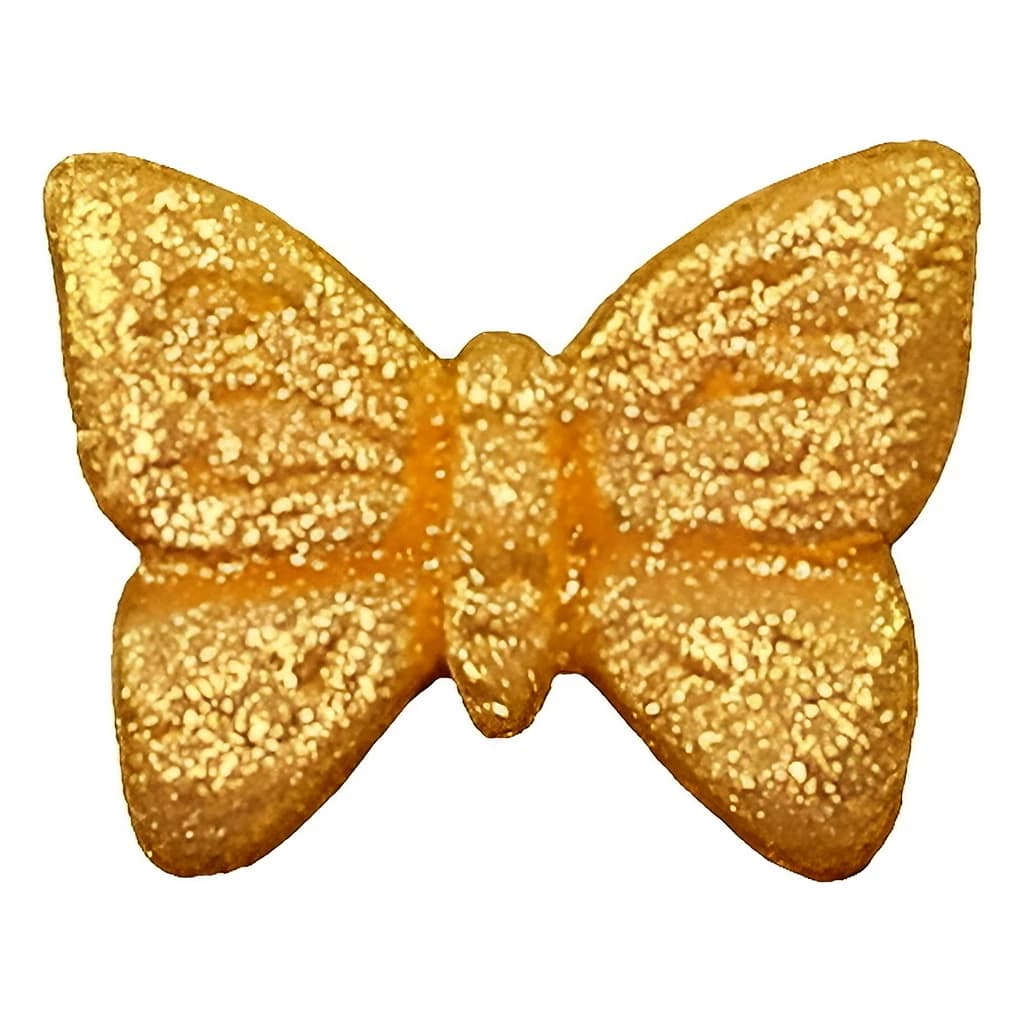 Gold Glitter Butterfly Sugar Decoration