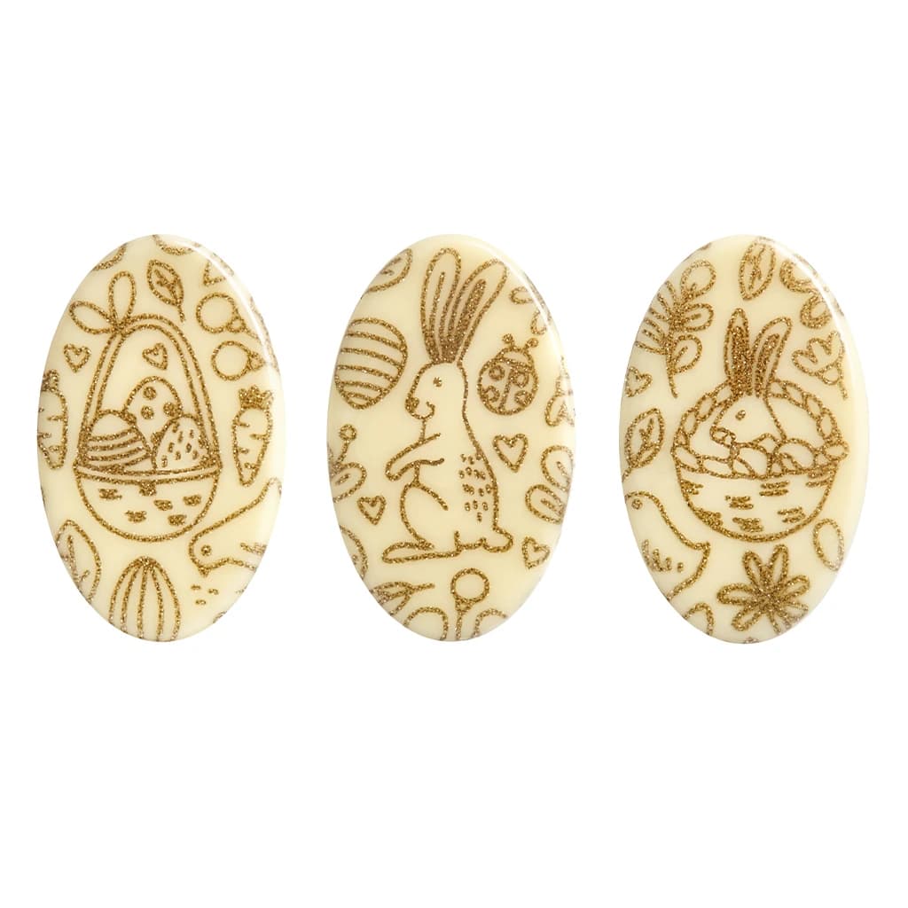 Barbara Luijckx Easter Chocolate Ovals with Gold Glitter, 24 × 40 mm (165 pc)