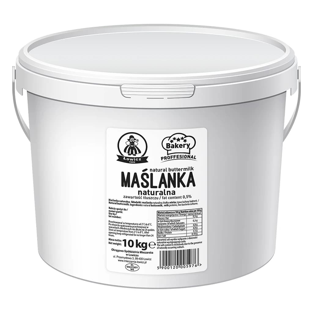 Natural Buttermilk Łowicz 0.5% 10 kg
