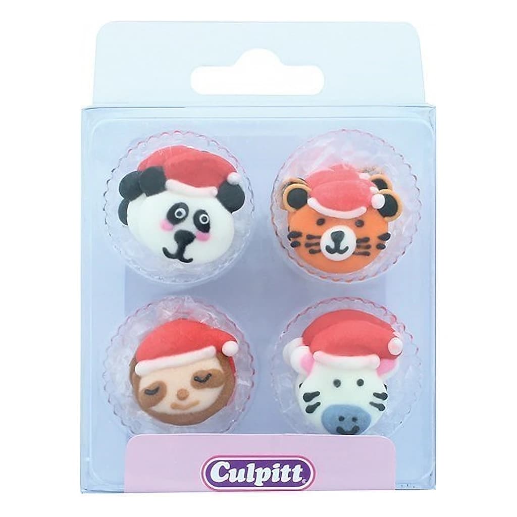 Culpitt Christmas Wild Animal Sugar Pipings 25 mm (Pack of 12)