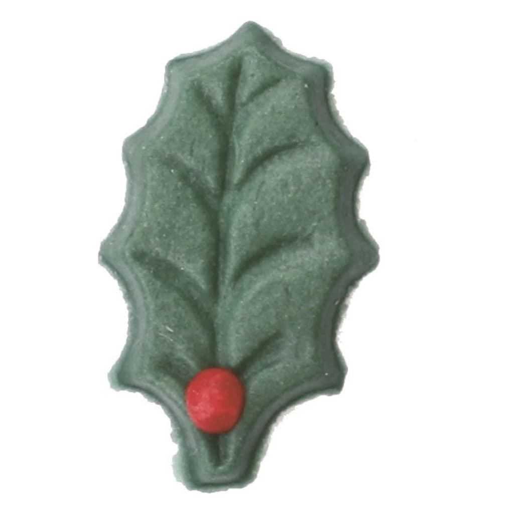 Culpitt Dark Green Sugar Holly & Berry Decoration 24 mm (2160 pc)