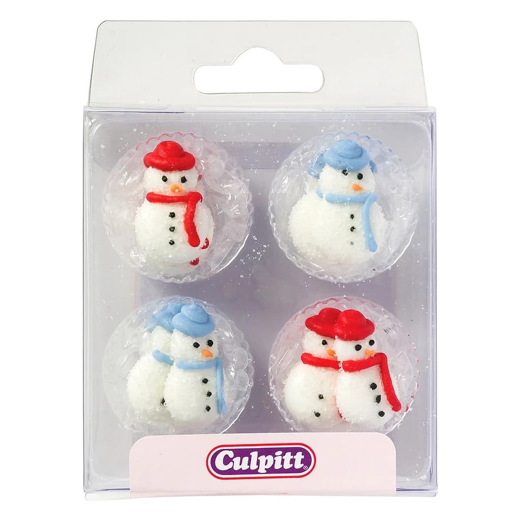 Culpitt Sugar Piping Snowmen, 30 mm (Pack of 12)