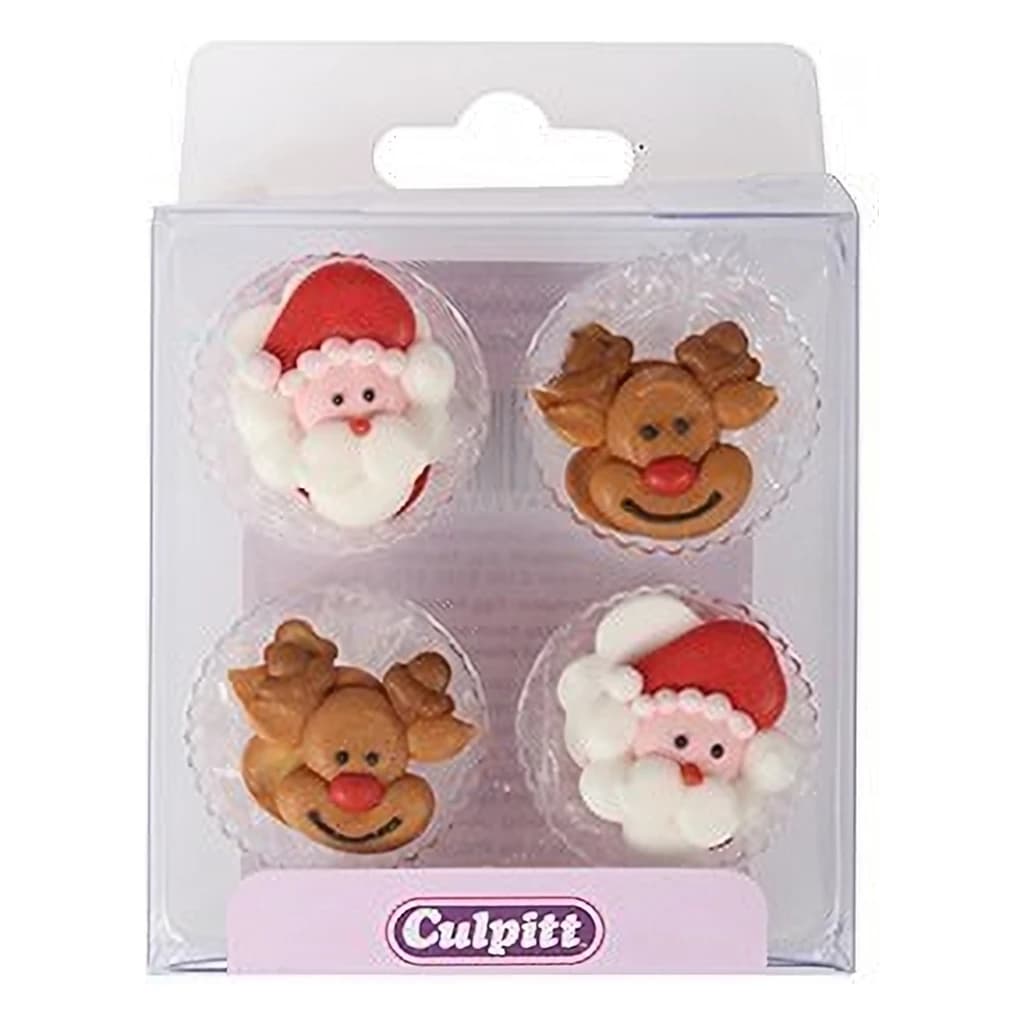 Culpitt Santa & Rudolph Sugar Pipings (Pack of 12)