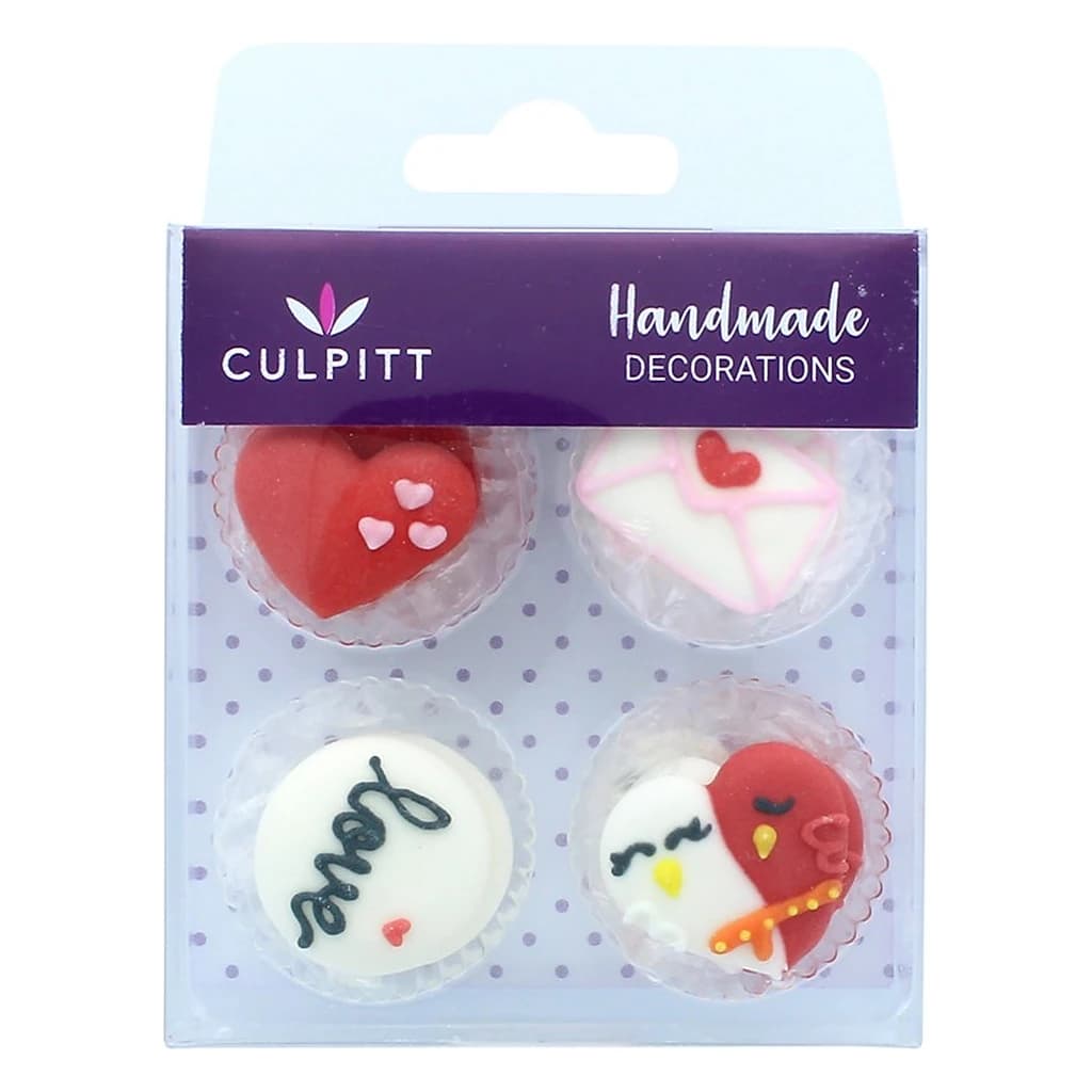 Culpitt Love Heart & Letters Sugar Decorations (12 pc)
