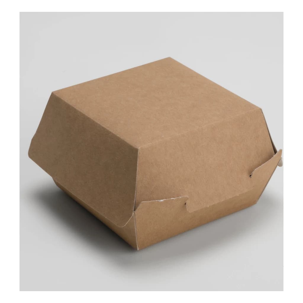 Kraft Hinged Food Box 190 × 140 × 45 mm – 360 pc