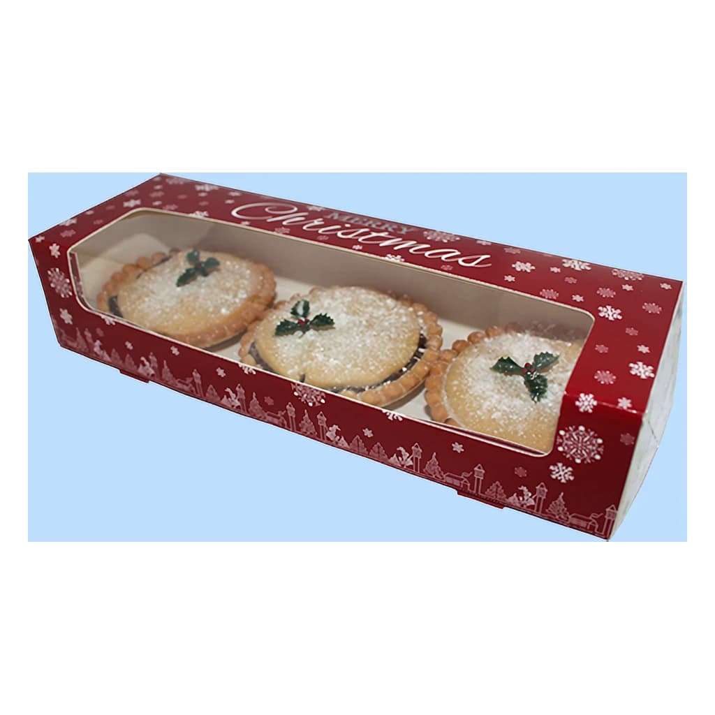 Xmas 6 Mince Pie Double Stack Window Box (Pack of 250)