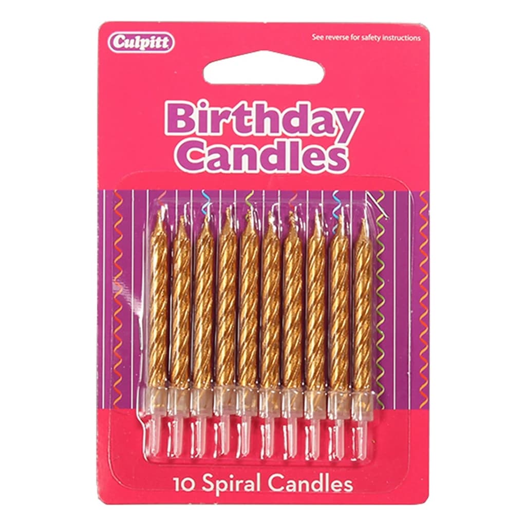 Gold Spiral Birthday Candles