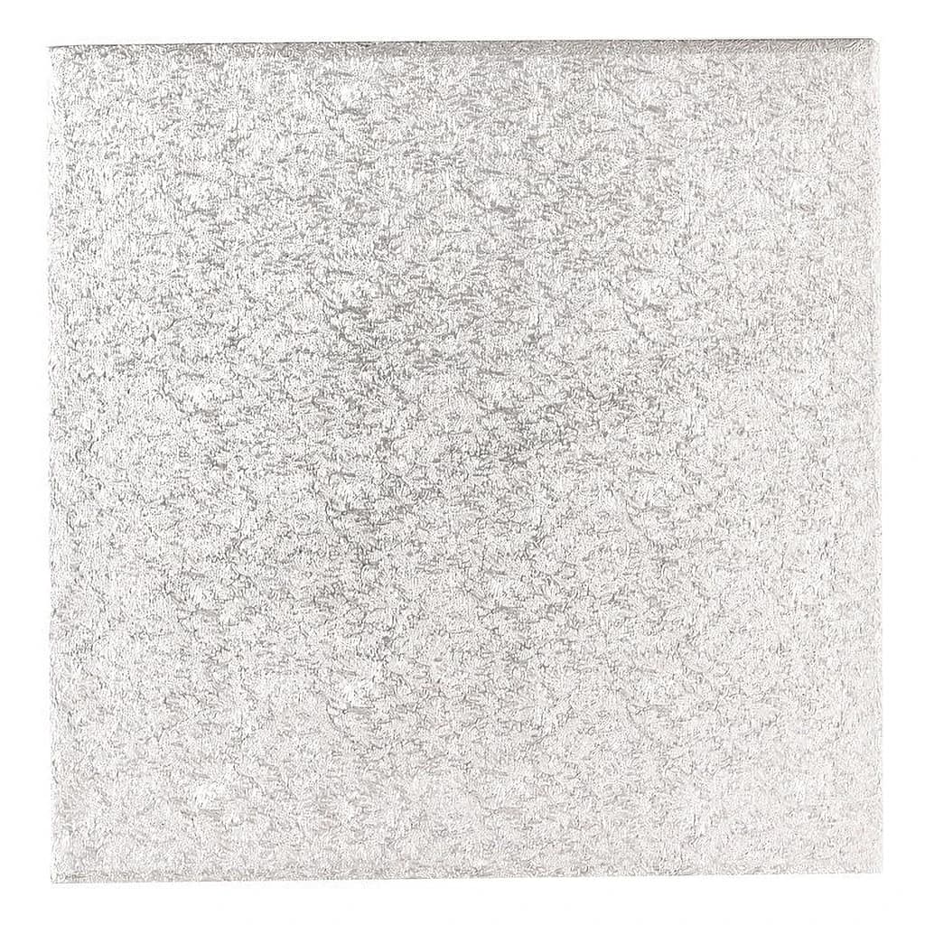 Square Single Thick Cake Card — Silver