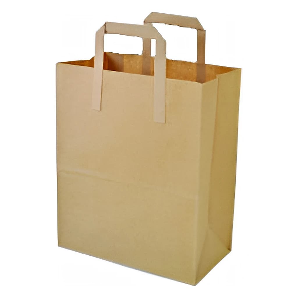 Brown Kraft Paper Carriers 220 × 330 × 245mm – 250 pc