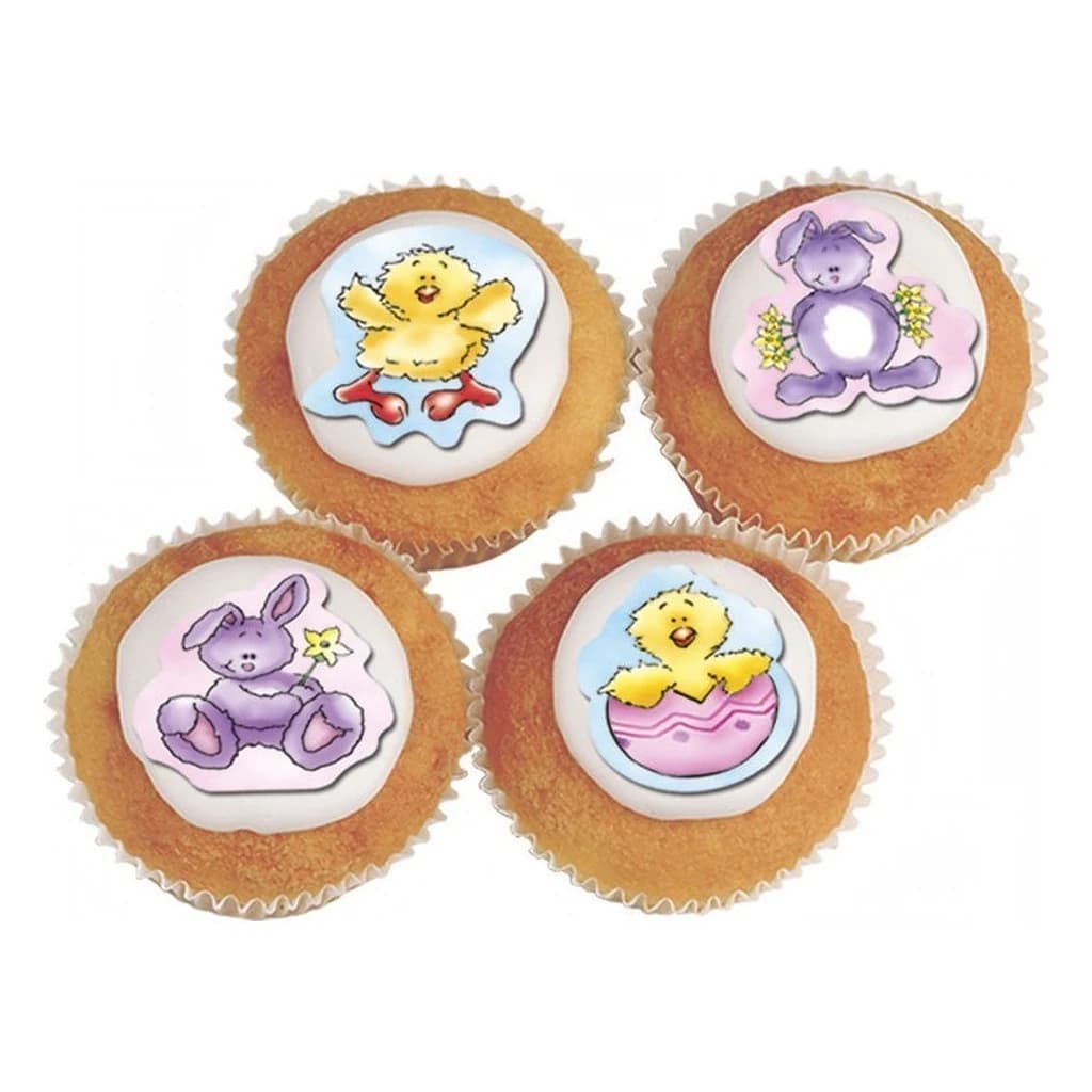 Easter Bunnies & Chicks Flat Icing Toppers 42 mm (180 pc)