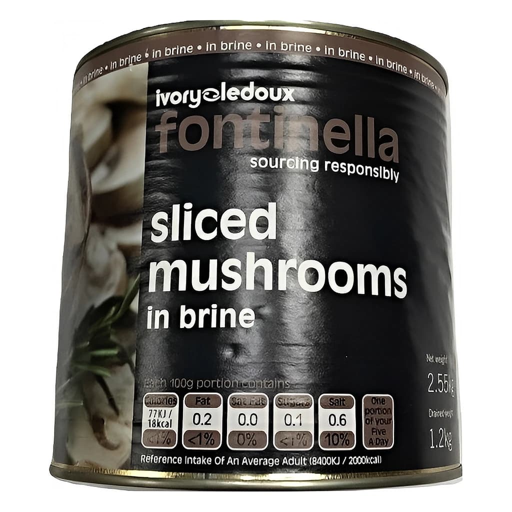 Mushrooms Sliced in Brine 6 × 2.55 kg