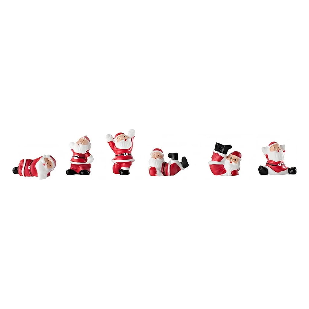 Culpitt Assorted Tumbling Santas on Picks 30 mm (12 pc)