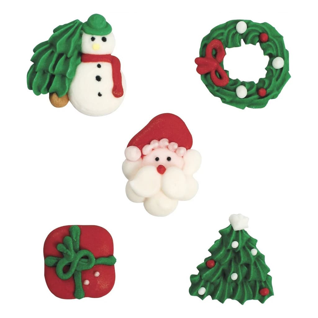 Assorted Christmas Sugar Pipings 30 mm (250 pc)