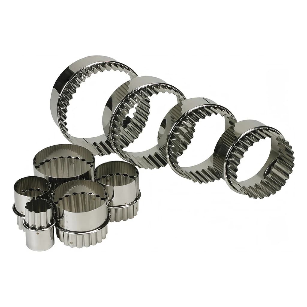 Set of Pastry Cutters, Double-Sided Fluted, 9 pcs