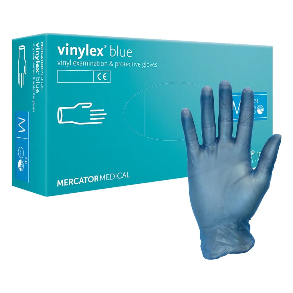 Mercator Vinylex Powder-Free Vinyl Gloves Blue 100 pcs/box