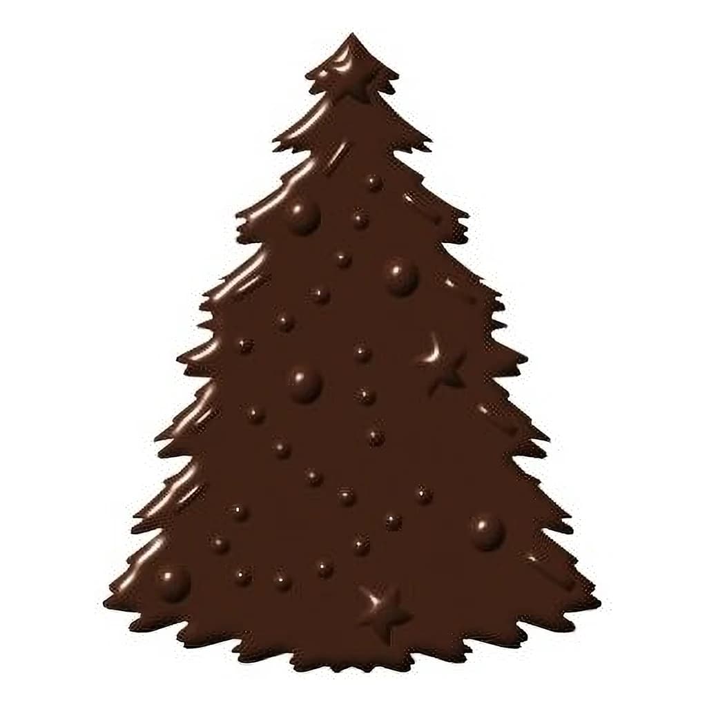 Dark Chocolate Embossed Christmas Tree Decoration (144 pc)