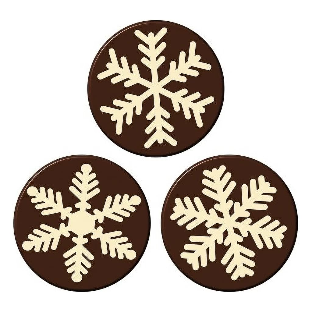 Chocolate Snowflake Disc Decorations, 30 mm (90 pc)