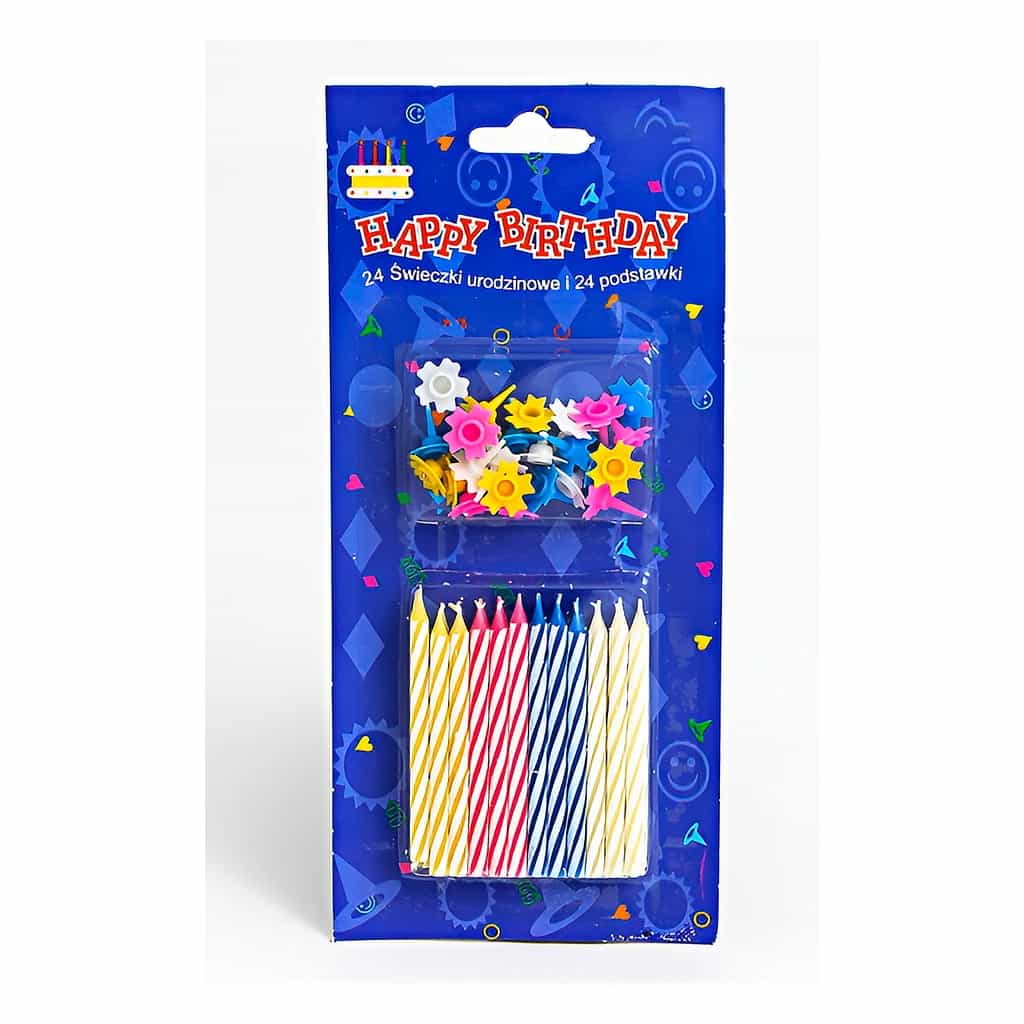 Birthday Candles with Holders (24 pc)